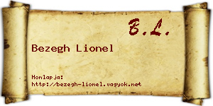 Bezegh Lionel névjegykártya